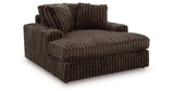 Midnight-Madness Chocolate Loveseat, Oversized Chaise and Ottoman from Ashley Furniture - Luna Furniture