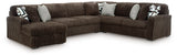 Midnight-Madness Chocolate 4-Piece LAF Chaise Sectional from Ashley Furniture - Luna Furniture