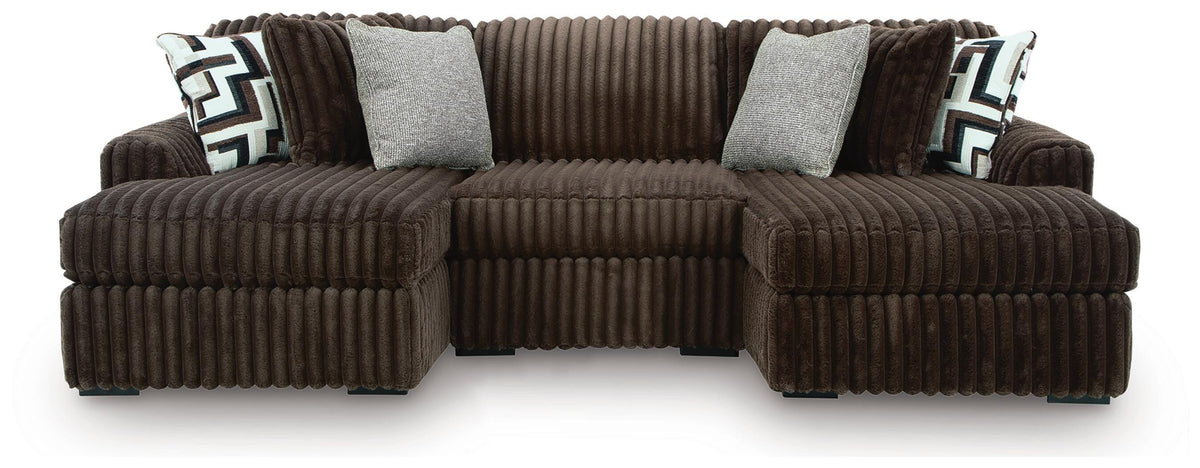 Midnight-Madness 3-Piece Double Chaise Sectional from Ashley Furniture - Luna Furniture