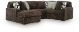 Midnight-Madness Chocolate 4-Piece Sectional with Chaise from Ashley - Luna Furniture