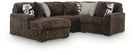 Midnight-Madness Chocolate 4-Piece Sectional with Chaise from Ashley - Luna Furniture