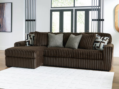 Midnight-Madness Chocolate 2-Piece LAF Sectional Sofa from Ashley - Luna Furniture