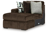 Midnight-Madness Chocolate 3-Piece Sectional with Ottoman from Ashley - Luna Furniture