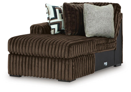 Midnight-Madness Chocolate 3-Piece Sectional, Oversized Chair and Ottoman from Ashley - Luna Furniture