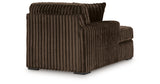 Midnight-Madness Chocolate 3-Piece Sectional with Ottoman from Ashley - Luna Furniture