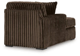 Midnight-Madness Chocolate 3-Piece Sectional with Ottoman from Ashley - Luna Furniture