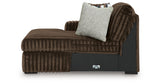 Midnight-Madness Chocolate 3-Piece Sectional with Ottoman from Ashley - Luna Furniture