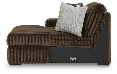 Midnight-Madness Chocolate 3-Piece Sectional, Oversized Chair and Ottoman from Ashley - Luna Furniture
