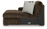 Midnight-Madness Chocolate 3-Piece Sectional with Ottoman from Ashley - Luna Furniture