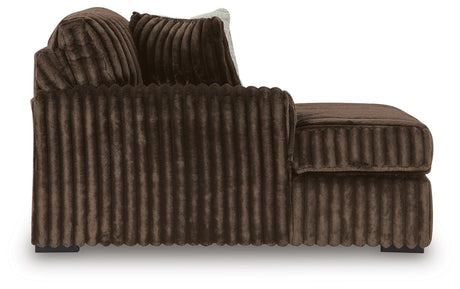 Midnight-Madness Chocolate 3-Piece Sectional, Oversized Chair and Ottoman from Ashley - Luna Furniture