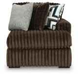 Midnight Madness Chocolate 2-Piece Sectional and Ottoman from Ashley Furniture - Luna Furniture