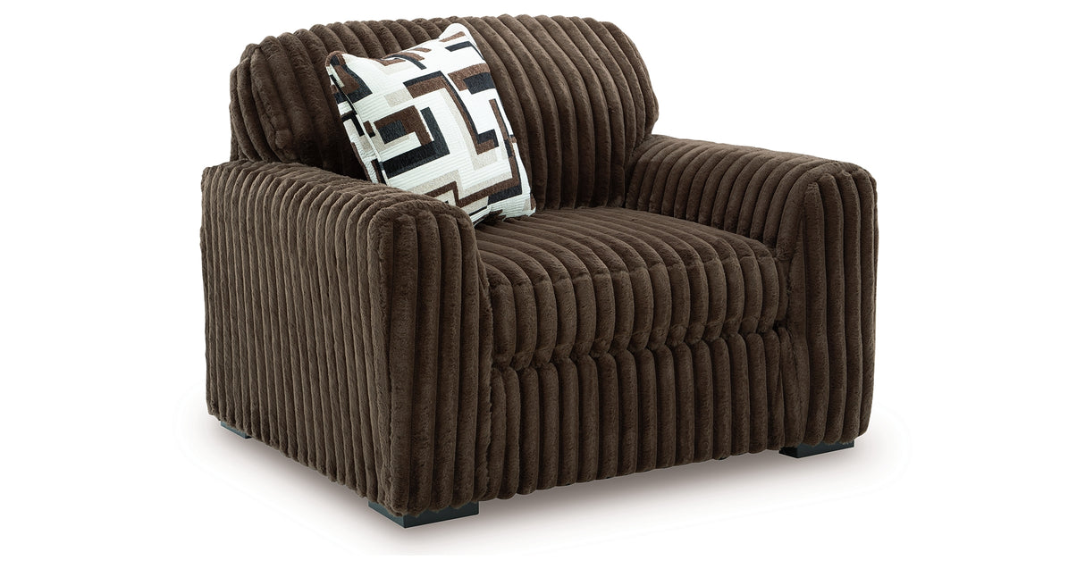 Midnight-Madness Chocolate Sofa, Chair, and Ottoman from Ashley Furniture - Luna Furniture