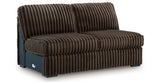 Midnight-Madness Chocolate 3-Piece Sectional with Ottoman from Ashley - Luna Furniture
