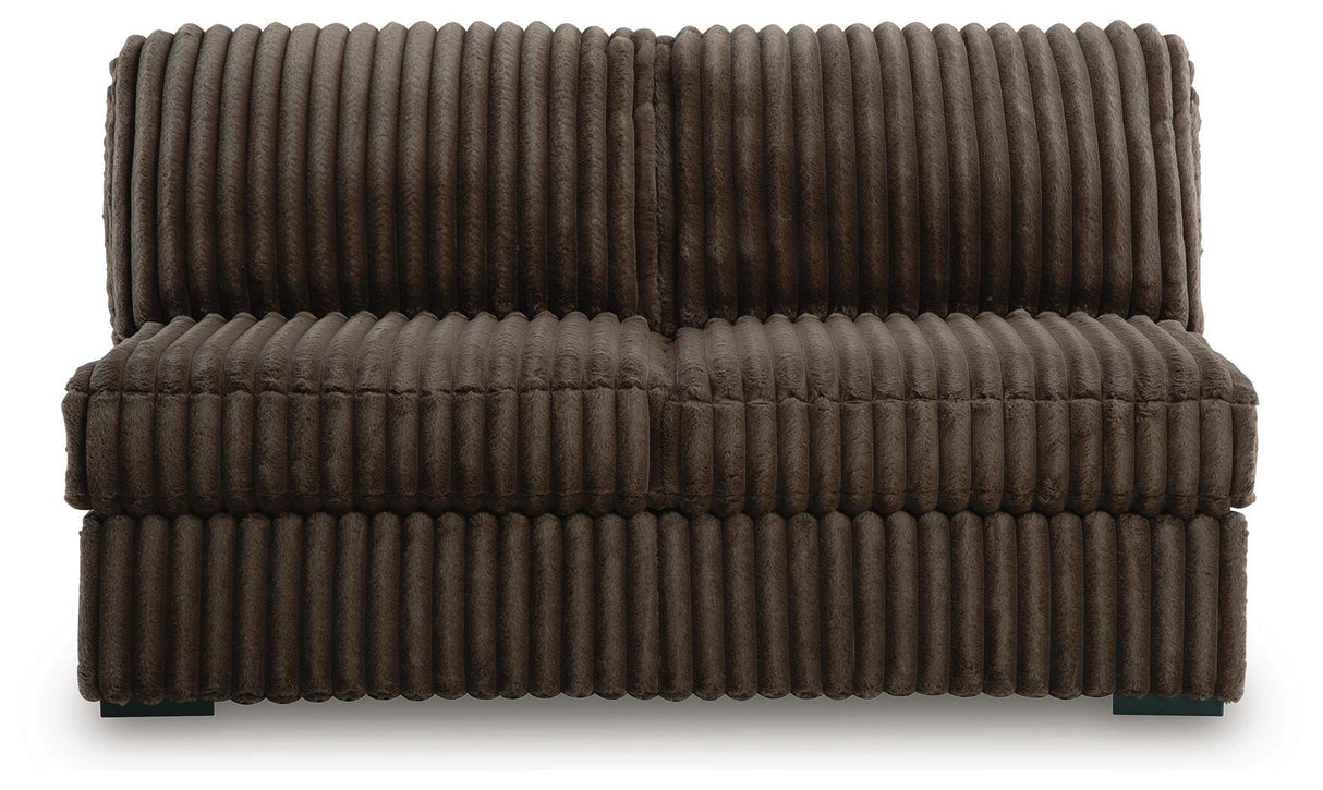 Midnight-Madness Dark Brown 4-Piece Sectional with Chaise, Oversized Chair and Ottoman from Ashley Furniture - Luna Furniture