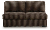 Midnight-Madness Chocolate 3-Piece Sectional with Ottoman from Ashley - Luna Furniture