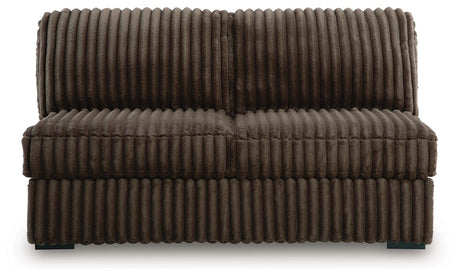 Midnight-Madness Chocolate 3-Piece Sectional with Ottoman from Ashley - Luna Furniture