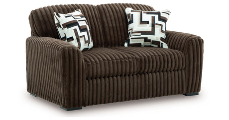 Midnight-Madness Chocolate Loveseat from Ashley - Luna Furniture