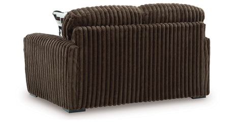 Midnight-Madness Chocolate Sofa, Loveseat and Oversized Accent Ottoman from Ashley Furniture - Luna Furniture