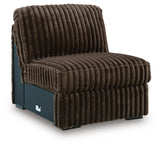 Midnight-Madness Chocolate 3-Piece Sectional, Oversized Chair and Ottoman from Ashley - Luna Furniture