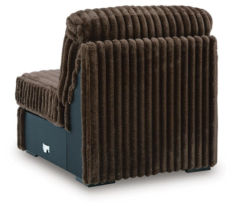 Midnight-Madness Chocolate 3-Piece Sectional, Oversized Chair and Ottoman from Ashley - Luna Furniture