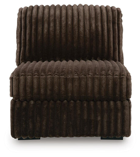 Midnight-Madness Chocolate 3-Piece Sectional, Oversized Chair and Ottoman from Ashley - Luna Furniture