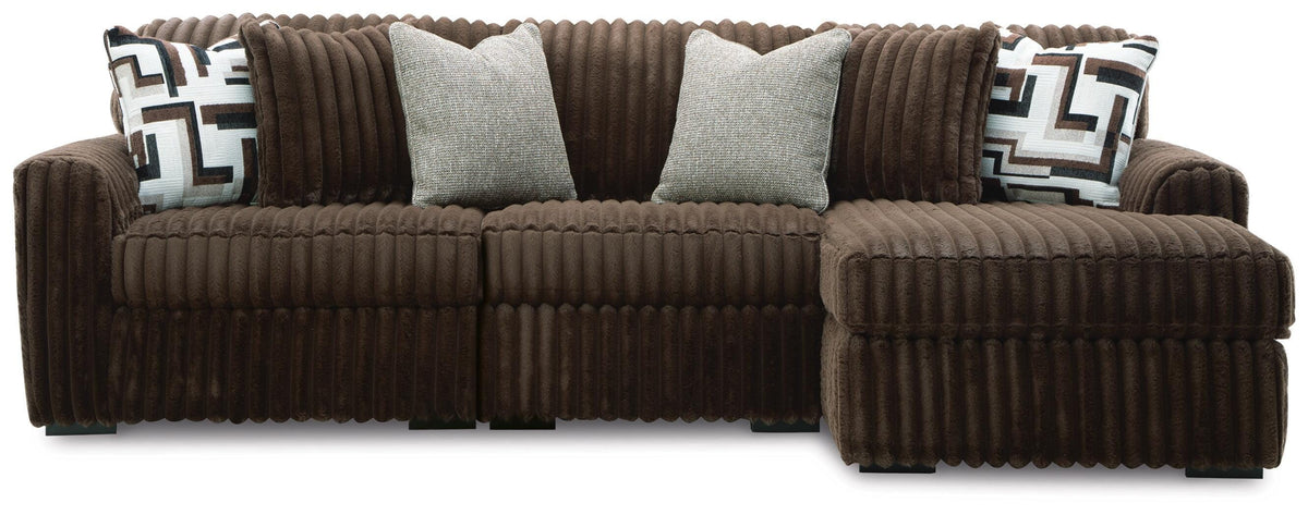 Midnight-Madness 3-Piece Sectional with Chaise from Ashley Furniture - Luna Furniture