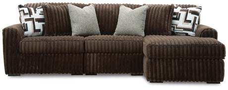Midnight-Madness 3-Piece Sectional with Chaise from Ashley Furniture - Luna Furniture
