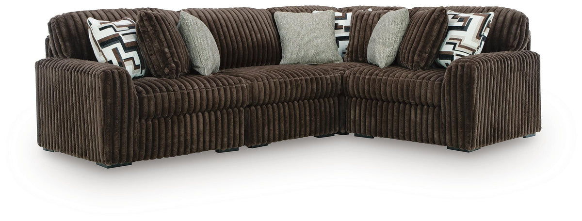 Midnight-Madness Chocolate 4-Piece Sectional from Ashley - Luna Furniture