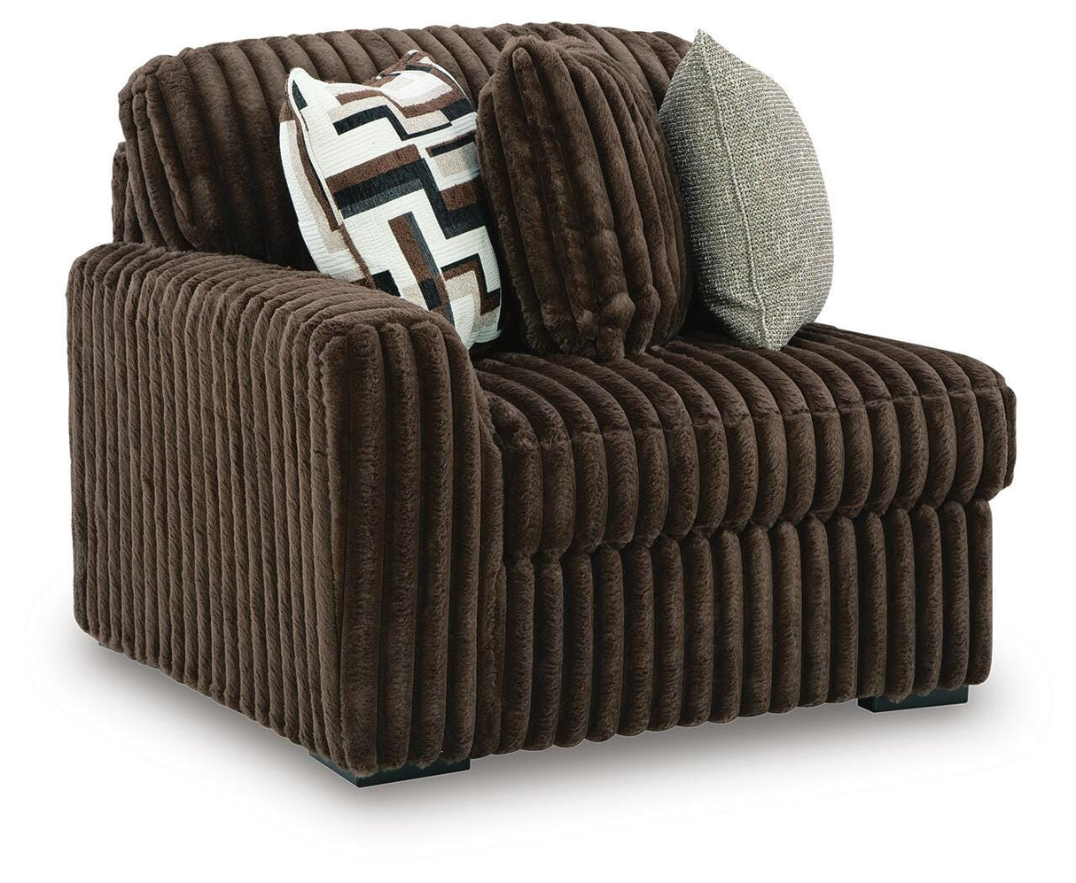 Midnight-Madness Chocolate Left-Arm Facing Corner Chair from Ashley Furniture - Luna Furniture