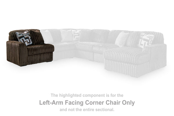 Midnight-Madness Chocolate Left-Arm Facing Corner Chair