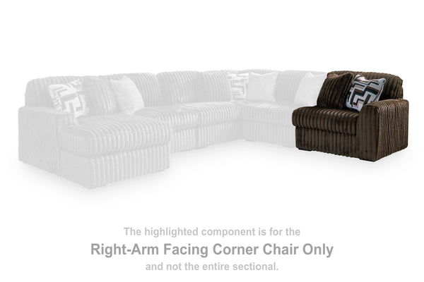 Midnight-Madness Chocolate Right-Arm Facing Corner Chair