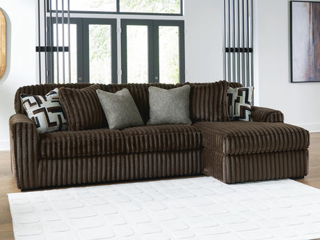 Midnight-Madness Chocolate 2-Piece RAF Sectional Sofa from Ashley - Luna Furniture