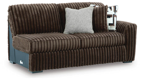 Midnight-Madness Chocolate 3-Piece Sectional, Oversized Chair and Ottoman from Ashley - Luna Furniture