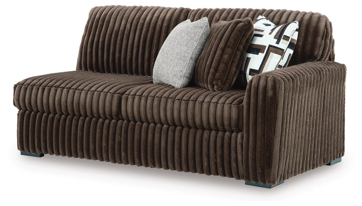Midnight-Madness Chocolate 3-Piece Sectional, Oversized Chair and Ottoman from Ashley - Luna Furniture
