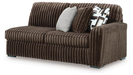 Midnight-Madness Chocolate 3-Piece Sectional, Oversized Chair and Ottoman from Ashley - Luna Furniture