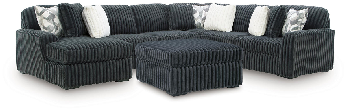 Midnight-Madness 4-Piece Sectional and Ottoman from Ashley - Luna Furniture