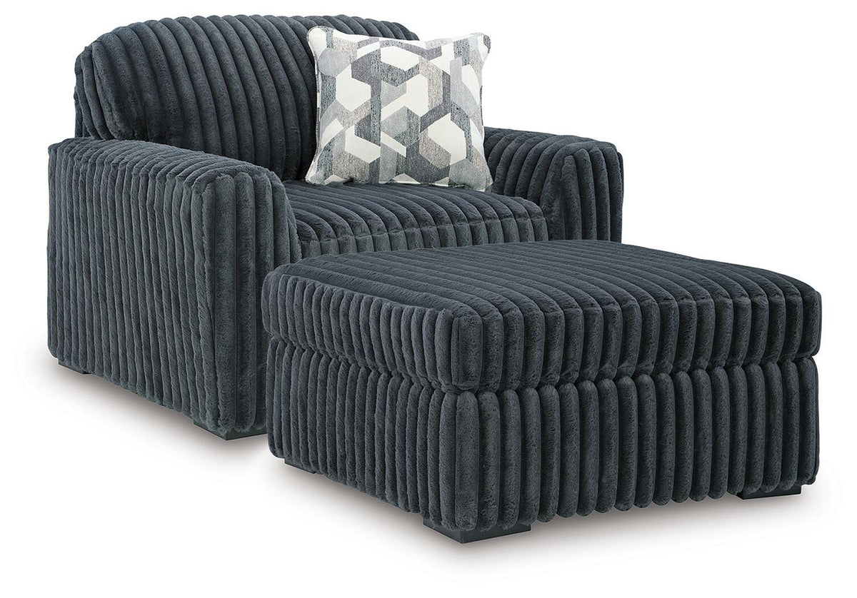 Midnight-Madness 3-Piece Sectional and Ottoman from Ashley - Luna Furniture
