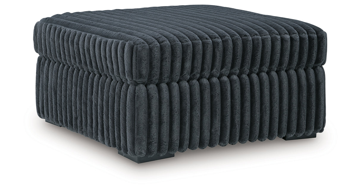 Midnight-Madness Gunmetal Oversized Accent Ottoman from Ashley Furniture - Luna Furniture