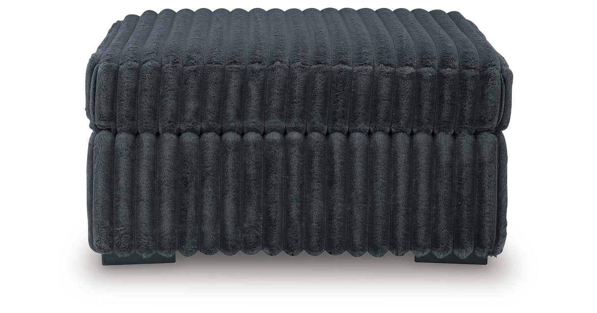 Midnight-Madness Gunmetal Oversized Accent Ottoman from Ashley Furniture - Luna Furniture