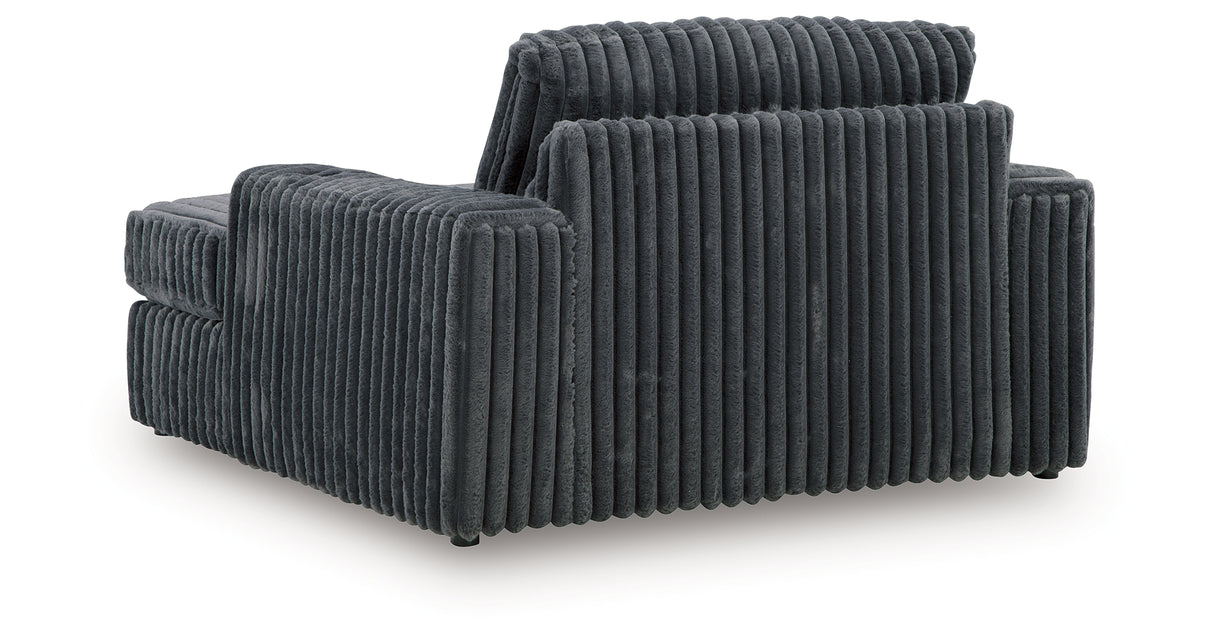Midnight-Madness Gunmetal Oversized Chaise from Ashley Furniture - Luna Furniture