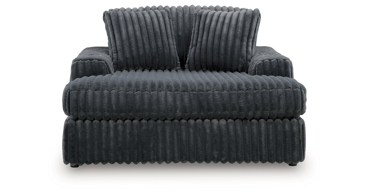Midnight-Madness Gunmetal Oversized Chaise from Ashley Furniture - Luna Furniture