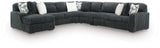 Midnight-Madness Gunmetal 5-Piece Sectional with Chaise from Ashley - Luna Furniture