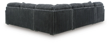 Midnight-Madness Gunmetal 4-Piece Sectional and Ottoman from Ashley - Luna Furniture