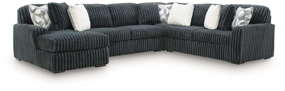 Midnight-Madness 4-Piece Sectional and Ottoman from Ashley - Luna Furniture