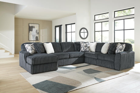 Midnight-Madness Gunmetal 6-Piece Sectional with Chaise from Ashley - Luna Furniture