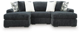 Midnight-Madness Gunmetal 3-Piece Double Chaise Sectional from Ashley - Luna Furniture