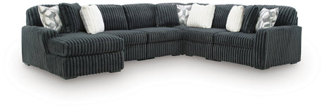 Midnight-Madness Gunmetal 6-Piece Sectional with Chaise from Ashley - Luna Furniture