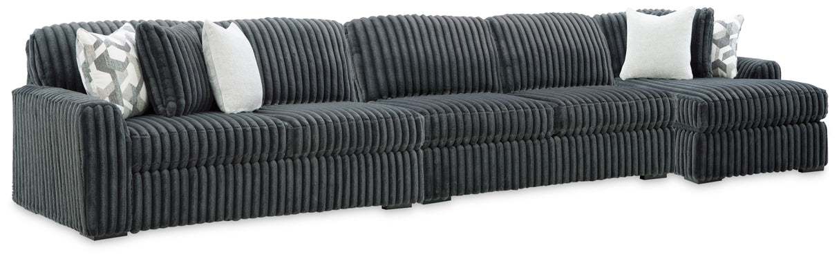 Midnight-Madness Gunmetal 3-Piece Sectional with Chaise from Ashley Furniture - Luna Furniture