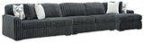 Midnight-Madness Gunmetal 3-Piece Sectional with Chaise from Ashley Furniture - Luna Furniture