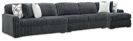 Midnight-Madness Gunmetal 3-Piece Sectional with Chaise from Ashley - Luna Furniture